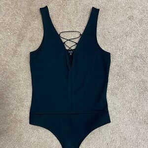 Dynamite Black Lace Up Bodysuit